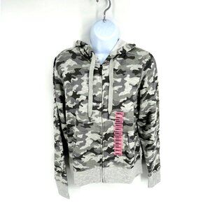 Eddie Bauer Gray Camo Fleece Lounge Hoodie Small NWT $60.00